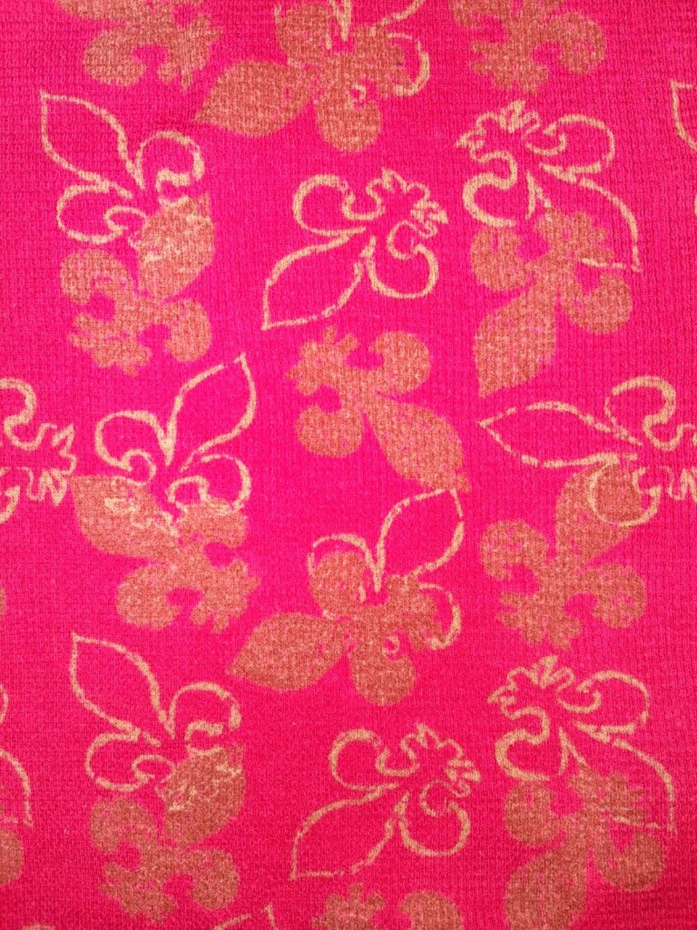 Vintage Y2k Fleur de Lis Pink and Gold Waffle Knit Tank Top Shirt Cami MEDIUM - Picture 2 of 4